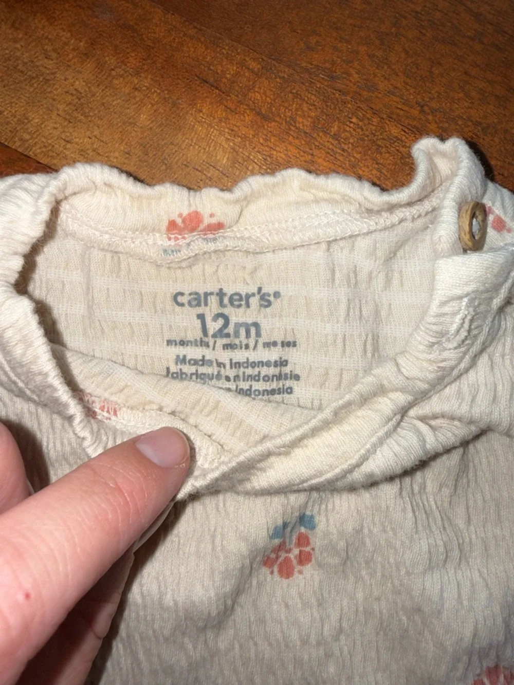 Carter's Cream‎ Floral Two-Piece Matching Set with Pink and Blue Accents